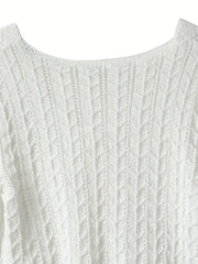 Tie Front Knit Cardigan Scallop Trim Flared Sleeve Sweater
