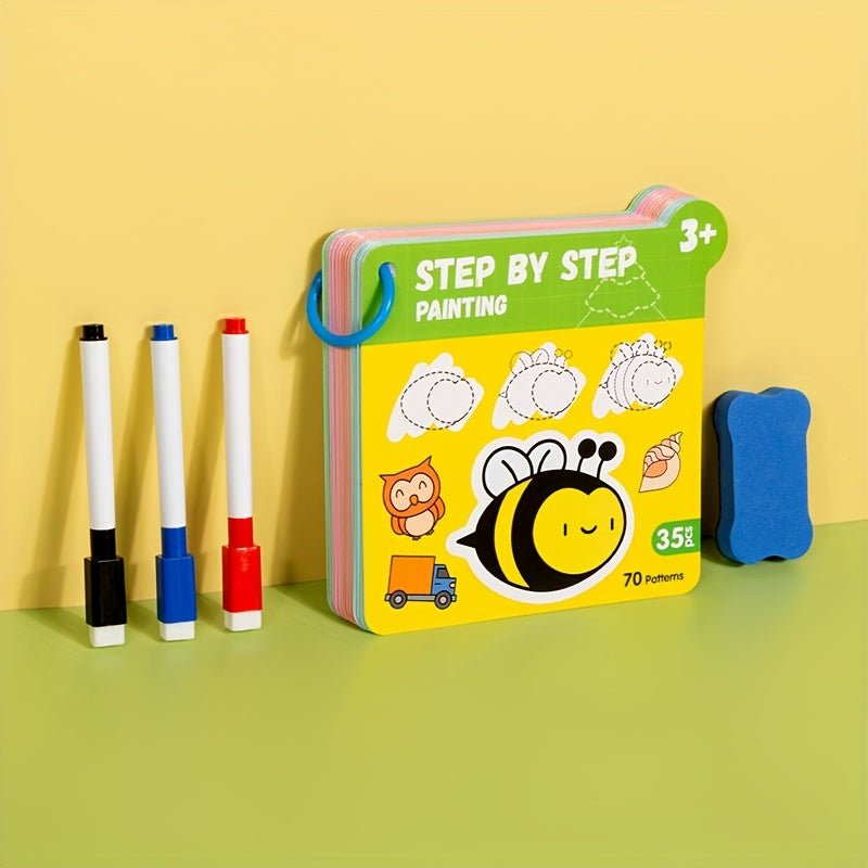 Step By Step Drawing Book - Reusable Doodle Set - Art Activities Drawing Gift