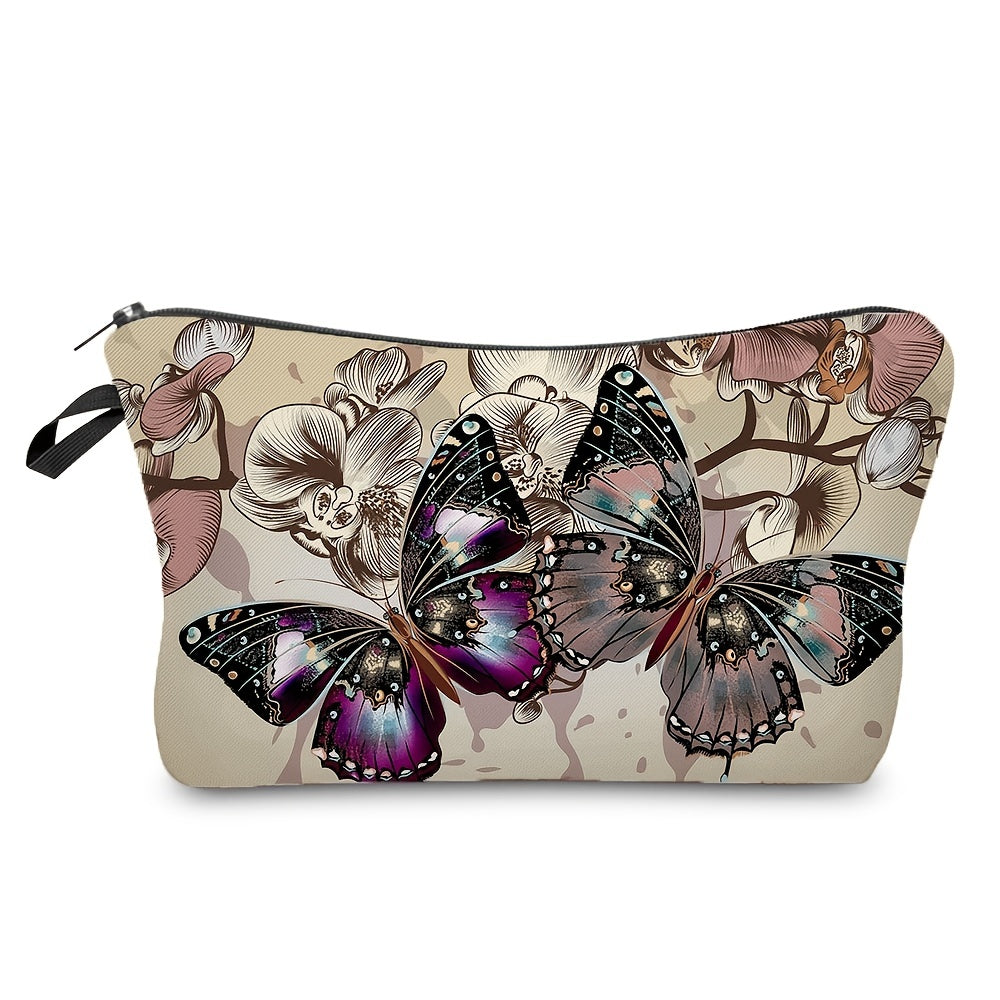 Butterfly Pattern Makeup Bag Foldable Cosmetic Bag With Zipper