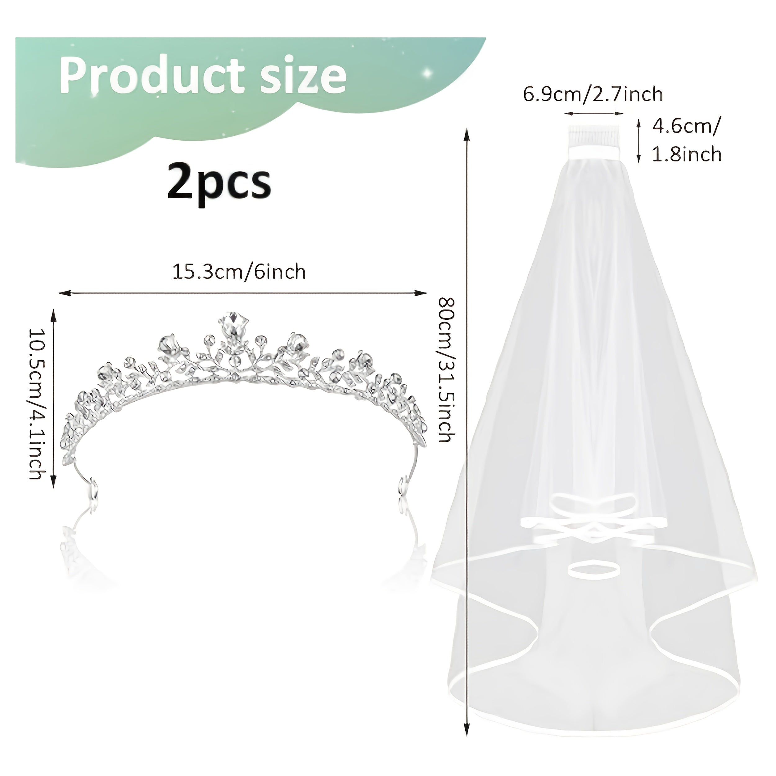 Bridal Veils Crown Wedding Veils & Headwear Set
