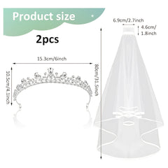 Bridal Veils Crown Wedding Veils & Headwear Set
