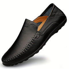 CLOHOO Men's Stitched Loafer Shoes Slip On Casual Shoes