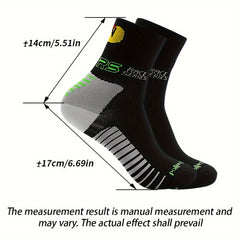 Mid Calf Athletic Socks Cycling Running Sweat Absorbing Breathable Sports
