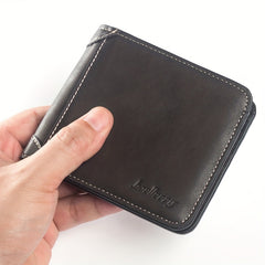 Men's PU Leather Wallet With Card Slots Retro Horizontal Money Clip