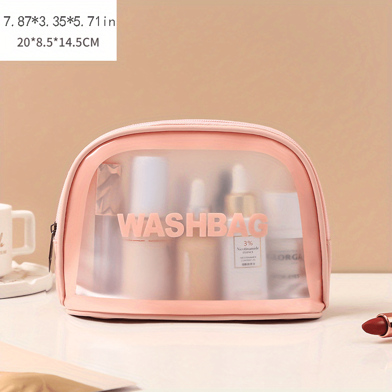 Letter Print Makeup Pouch Lightweight Zipper Cosmetic Bag