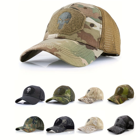 Tactical Duck Cap Military Fan Grid Baseball Cap Punisher Pattern