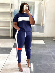 Casual Two-piece Set Loose Tops & Jogging Pants Women's Set