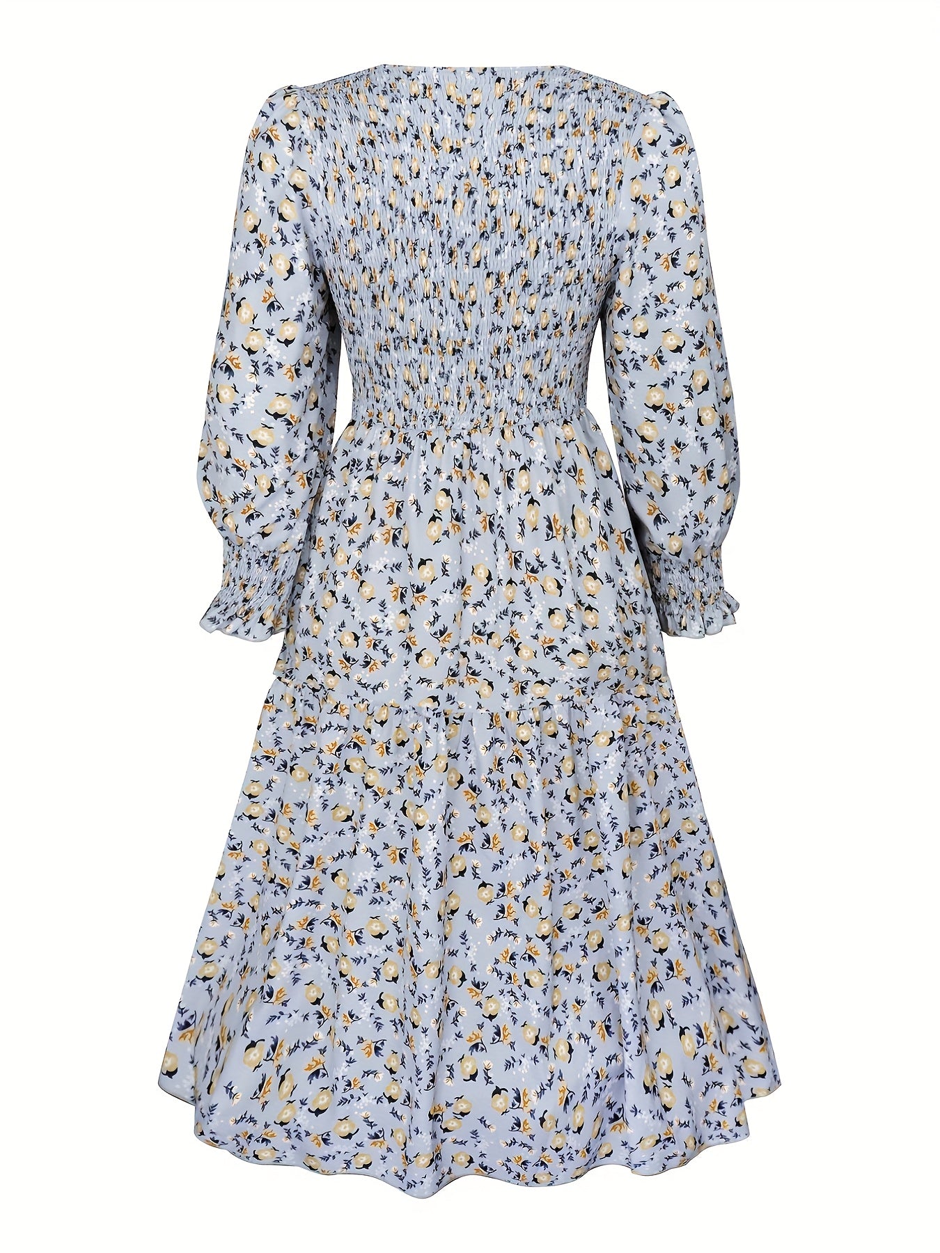  Ditsy Floral Print Maxi Dress With Pockets
