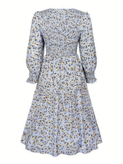  Ditsy Floral Print Maxi Dress With Pockets