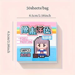 4 Pack Pixel Coloring Series Stickers Mini Size DIY Your Own Stickers