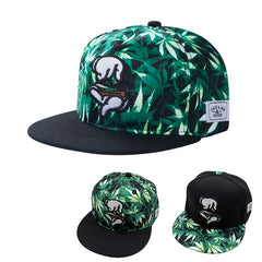 Men's Colorful Leaves Pattern Flat Brim Hat Baseball Cap