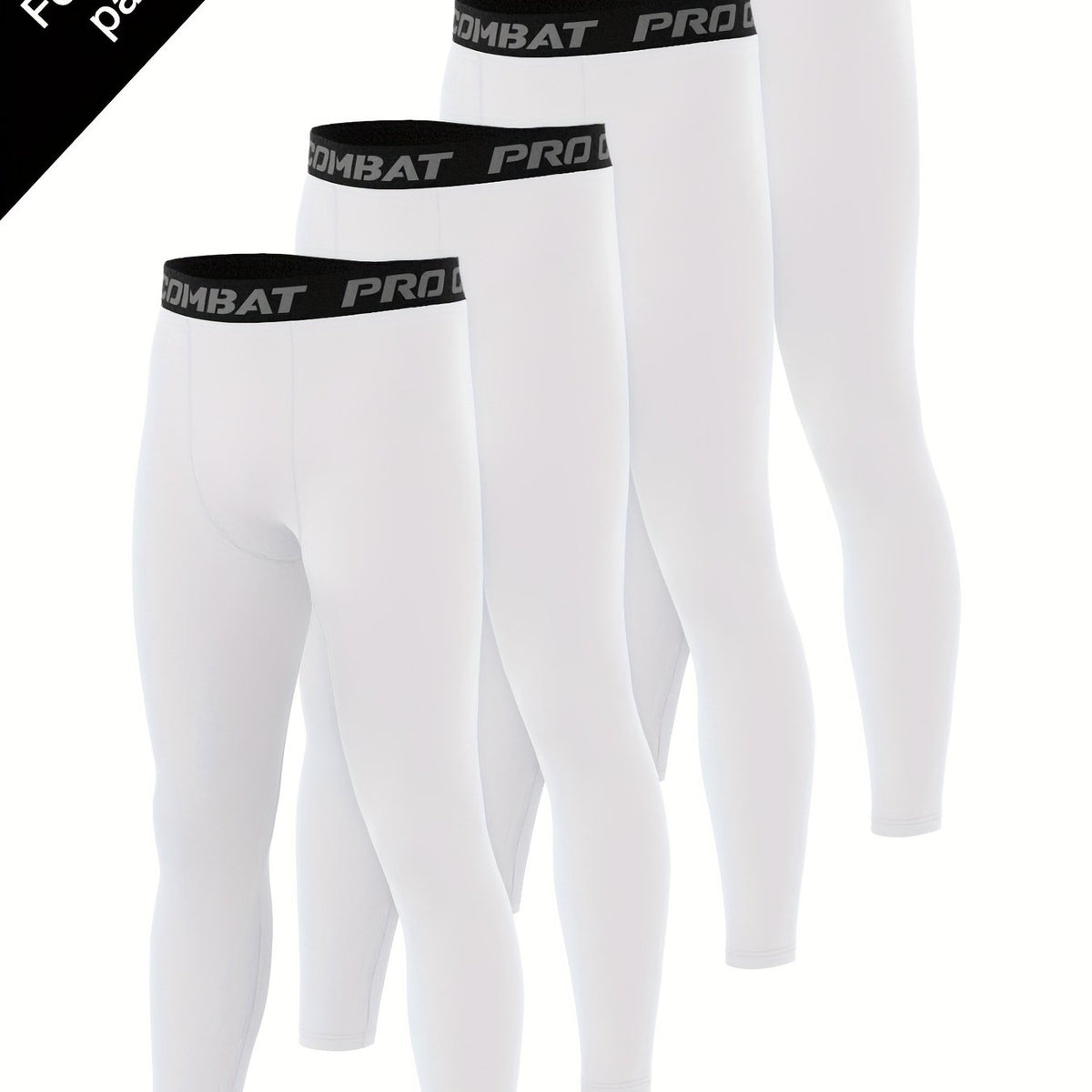Men's 4pcs Solid Compression Leggings for Outdoor Running