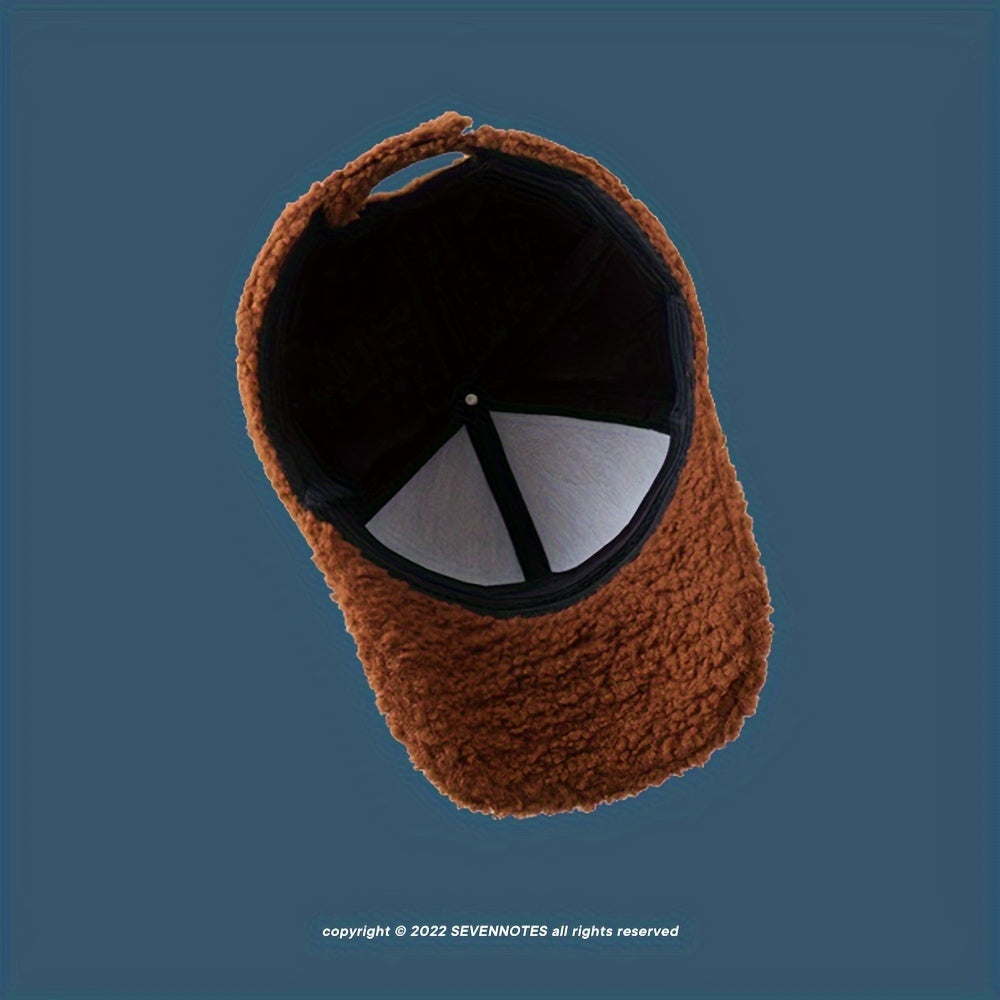 Vintage Sherpa Baseball Hat Warm Sun Hat