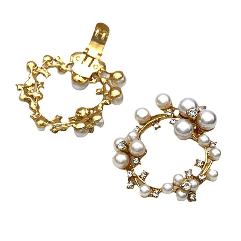 Rhinestone Shoe Bow Clip On Decor for Women Flats Heels Loafers