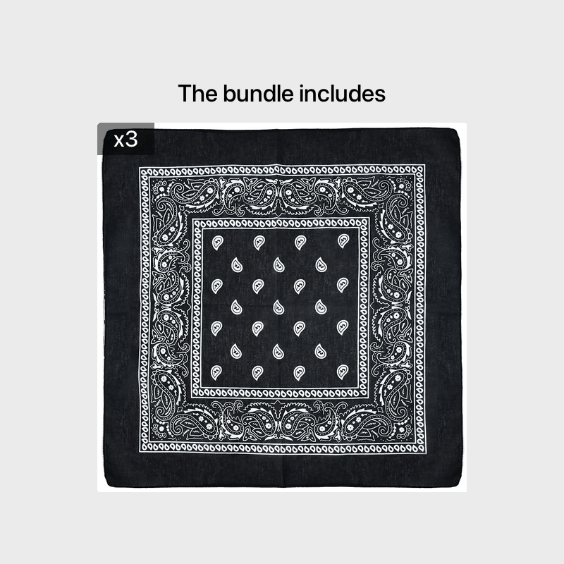Men's Flame Cotton Printed Square Scarf Bandana