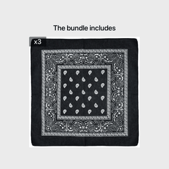 Men's Flame Cotton Printed Square Scarf Bandana