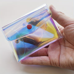 Mini Wallet Transparent Colorful Money Bag Portable Button Coin Purse