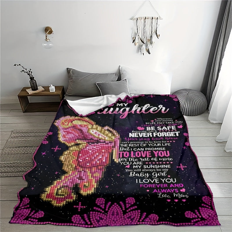 Butterfly Printed Warm Cozy Soft Throw Blanket for Couch Bed Sofa Office