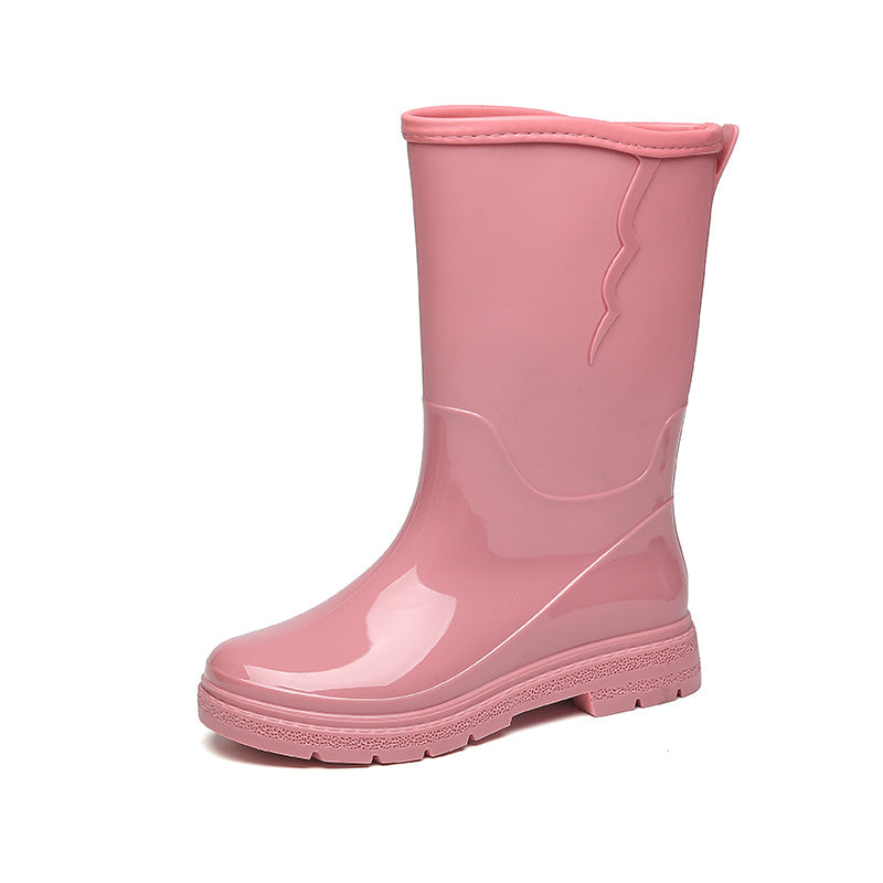 Women's Mid Calf Rain Boots Waterproof Non Slip Shoes