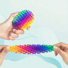 Rainbow Pop Tube Fidget Toy Bug PVC Pull Stretch Colorful Pocket Sized Gag Gift