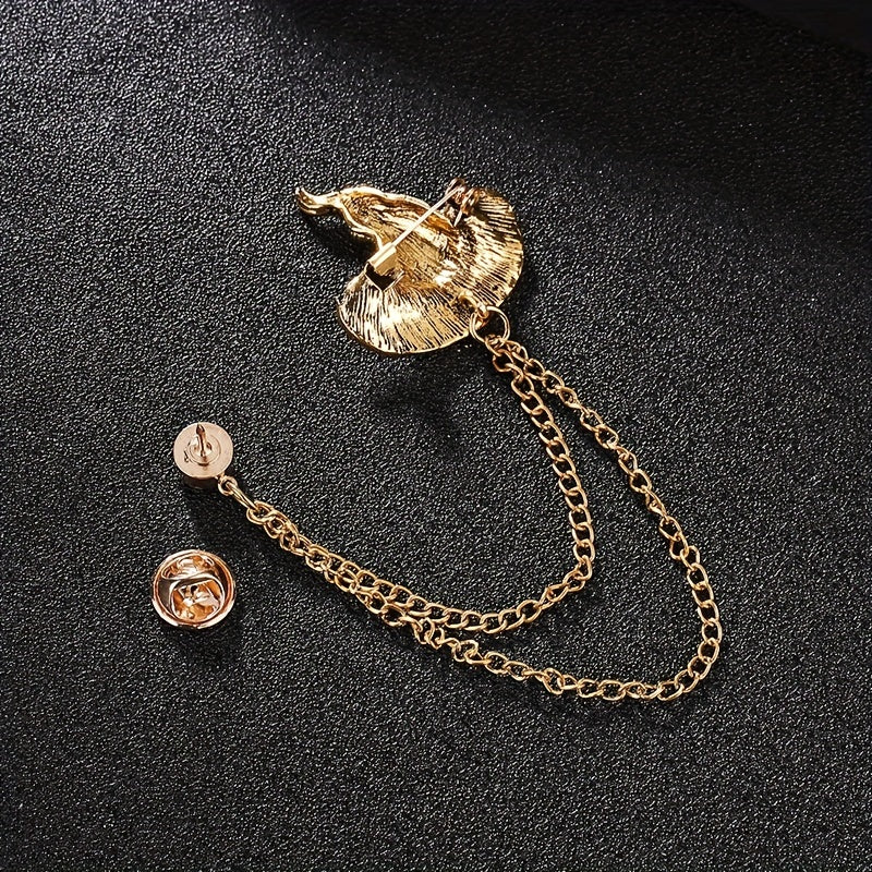 Vintage Men's Suit Brooch with Tassel Diamond Set