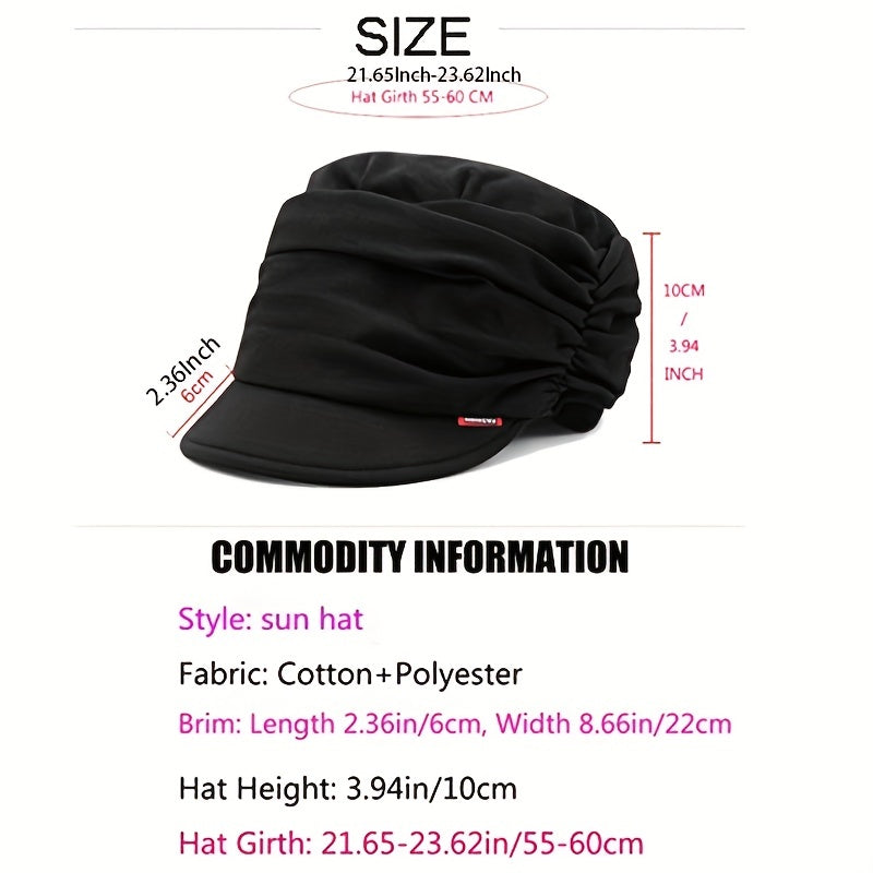 Women's Lightweight Ruched Newsboy Hat Flat Cap