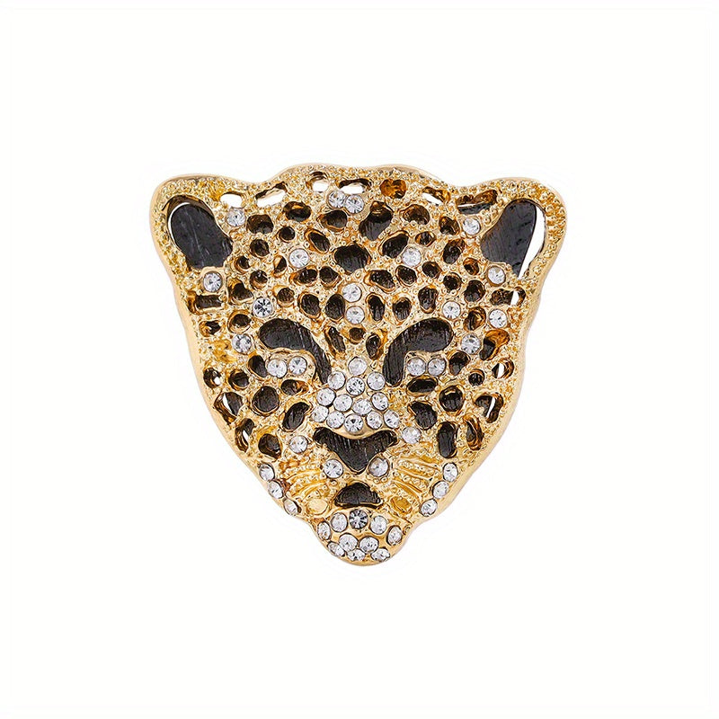 Leopard Head Rhinestones Brooch Lapel Pin Jewelry
