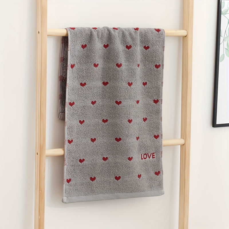 3pcs Heart Embroidered Hand Towel Cotton Soft Absorbent Towel