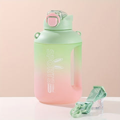 Gradient Water Bottle Straw Handle Portable Leakproof BPA Sports Cup