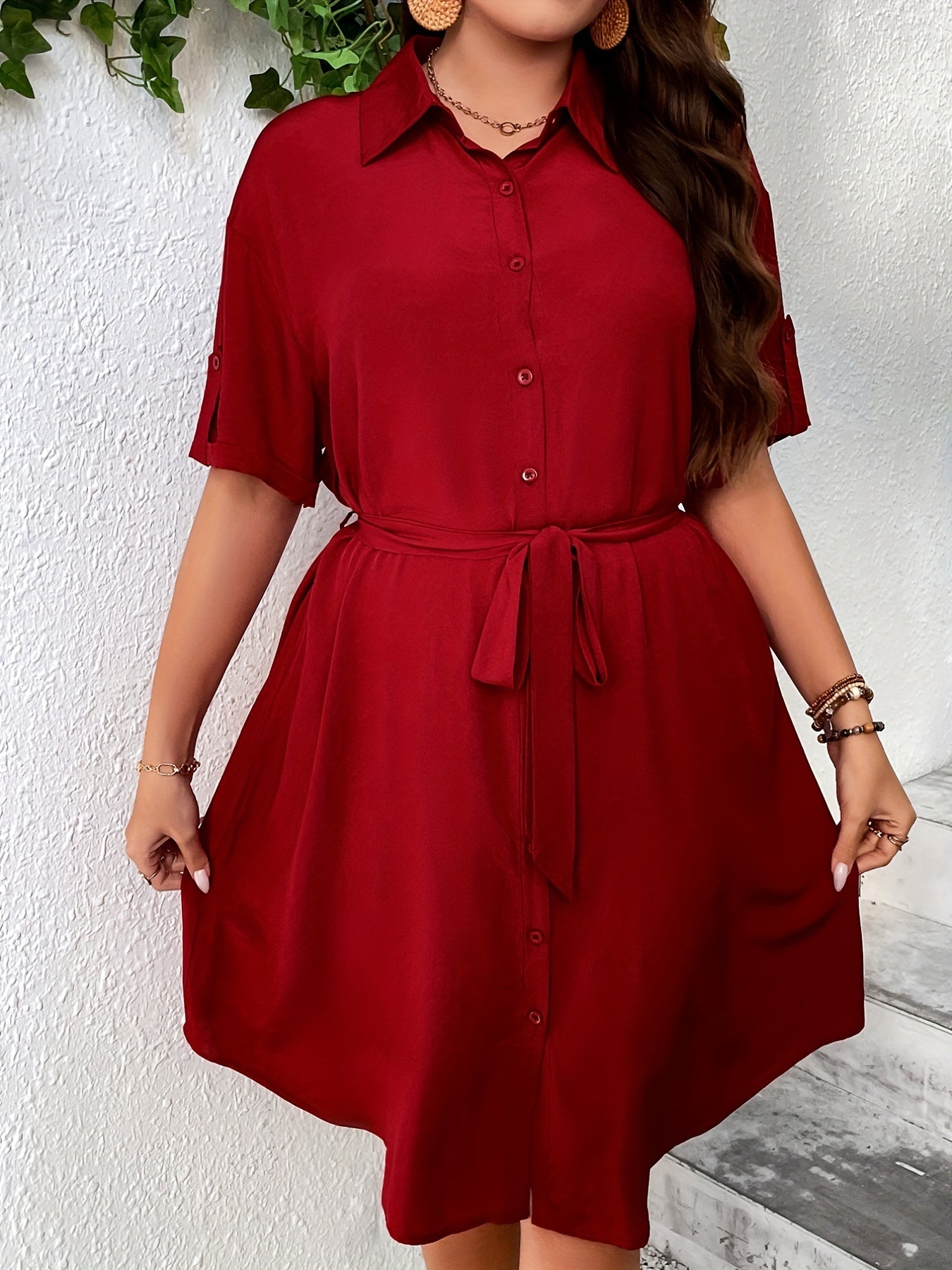  Short Sleeve Shirt Dress