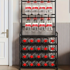 4 5 Tier Shoe Rack with Hooks Standing Garment Rack Space Saving