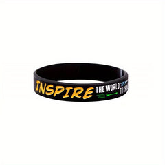 Unisex Letter Pattern Silicone Bracelet Stretch Rubber Wristband