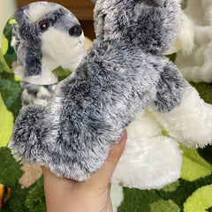 Realistic Soft Schnauzer Puppy Gray Teddy Bear Companion Plush