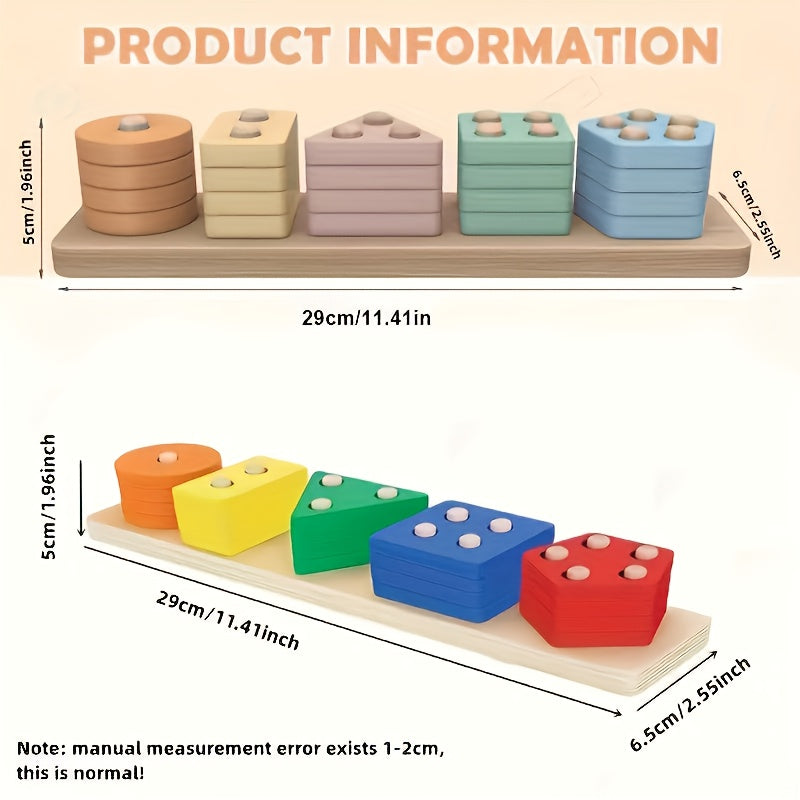 Colorful Wooden Sorting & Stacking Educational Toy