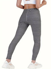  Plaid Print High Rise Leggings
