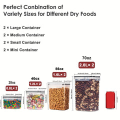 8 Pcs Airtight Food Storage Containers With Lids BPA Plastic Canisters