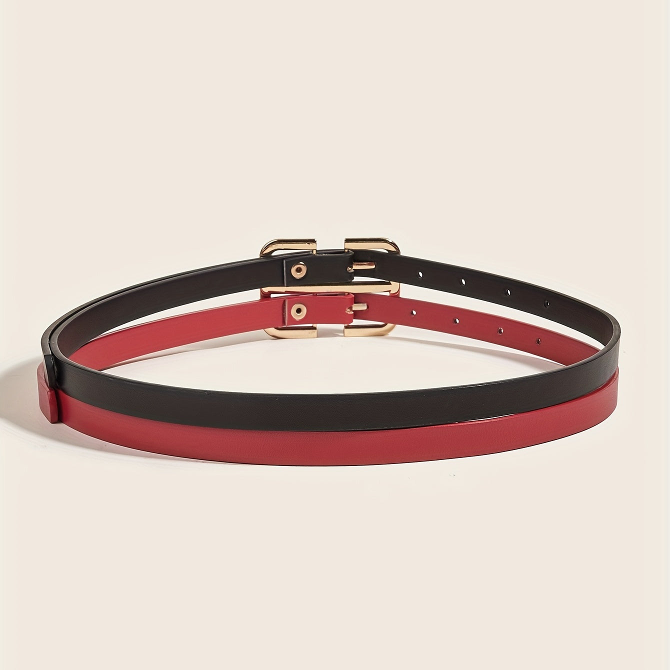 Double Layer Thin Belt Decorative Waistband for Women