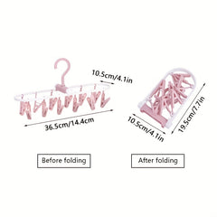 12 in 1 Folding Sunshade Clips Travel Drying Rack Windproof Hanger