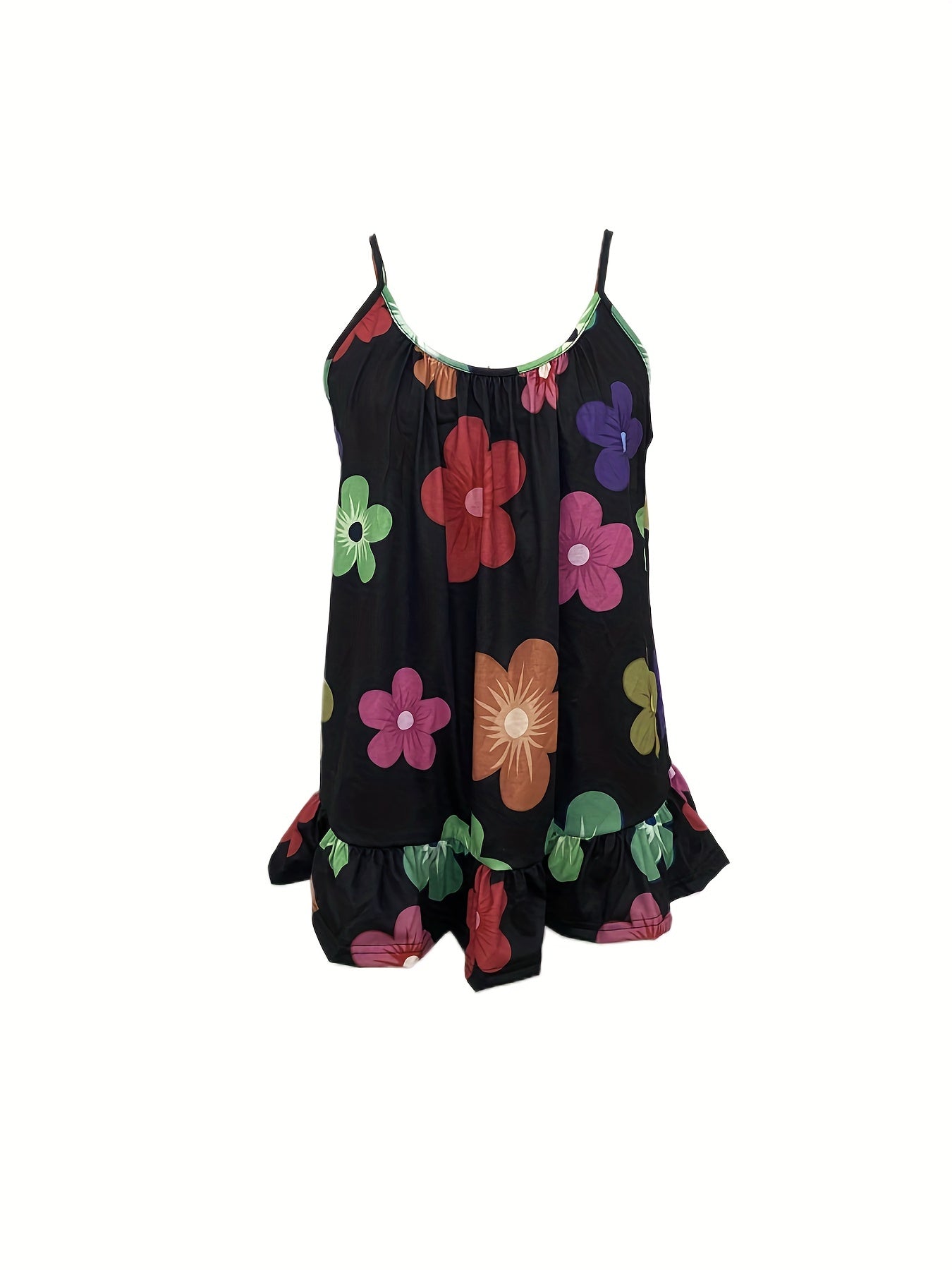 Floral Print Spaghetti Top Sleeveless Cami Top