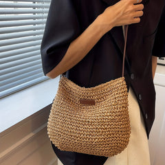 Casual Straw Crossbody Bag Braid Beach Bag