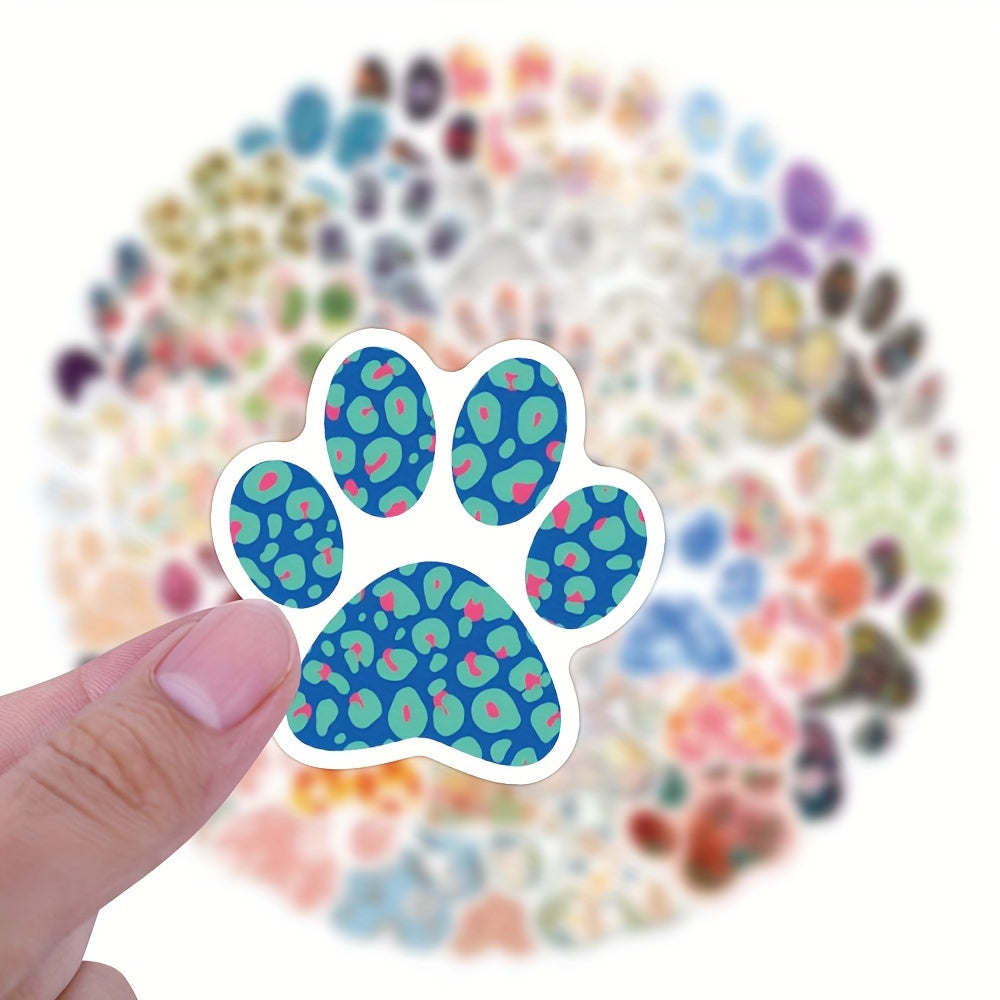 60pcs Paw Print Stickers Self Adhesive for Laptop Skateboard