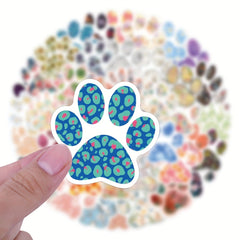 60pcs Paw Print Stickers Self Adhesive for Laptop Skateboard
