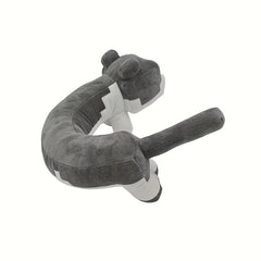 U Shaped Plush Toy Cat Soft Grey Stuffed Animal with Stripes Cartoon