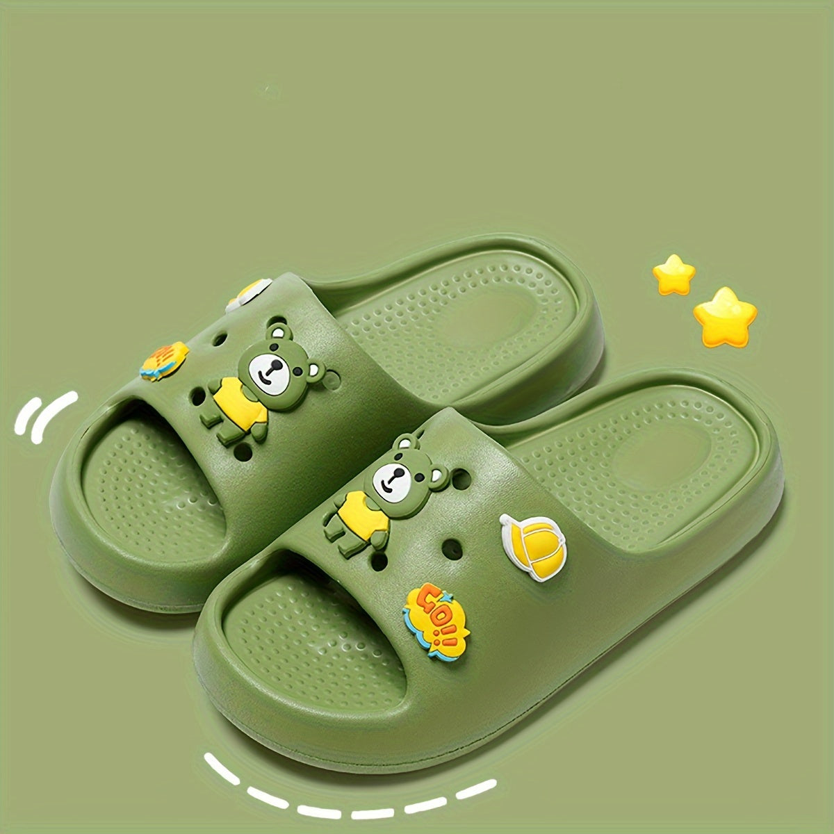 Baby Girls Cartoon Open Toe Slippers Non Slip Lightweight Slippers