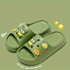 Baby Girls Cartoon Open Toe Slippers Non Slip Lightweight Slippers