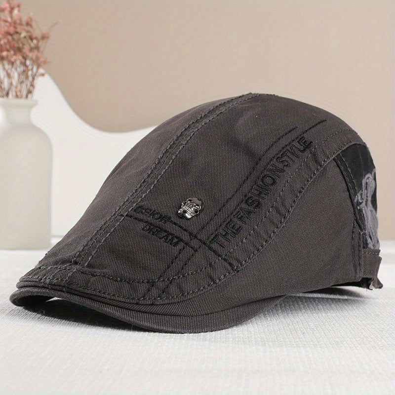Embroidery Beret Men's Skull Cap Outdoor Leisure Sun Hat