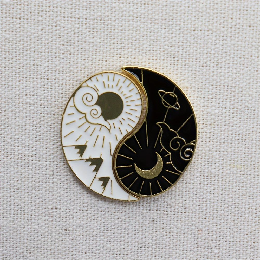 Tai Chi Gossip Array Enamel Brooch For Men