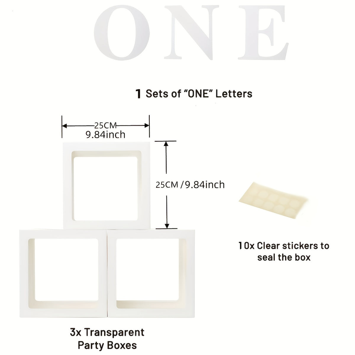 3pcs 1st Birthday Balloon Box Decoration Wedding Anniversary