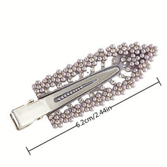 6pcs Faux Pearl Hair Clip Non Crease Duckbill Clip Hair Barrette
