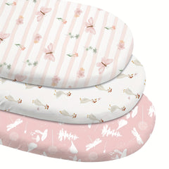 3 Pack Baby Crib Sheet Sets Ivory & Peach Animal Prints Microfiber Woven
